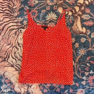 Banana Republic Red Camisole with White Pattern